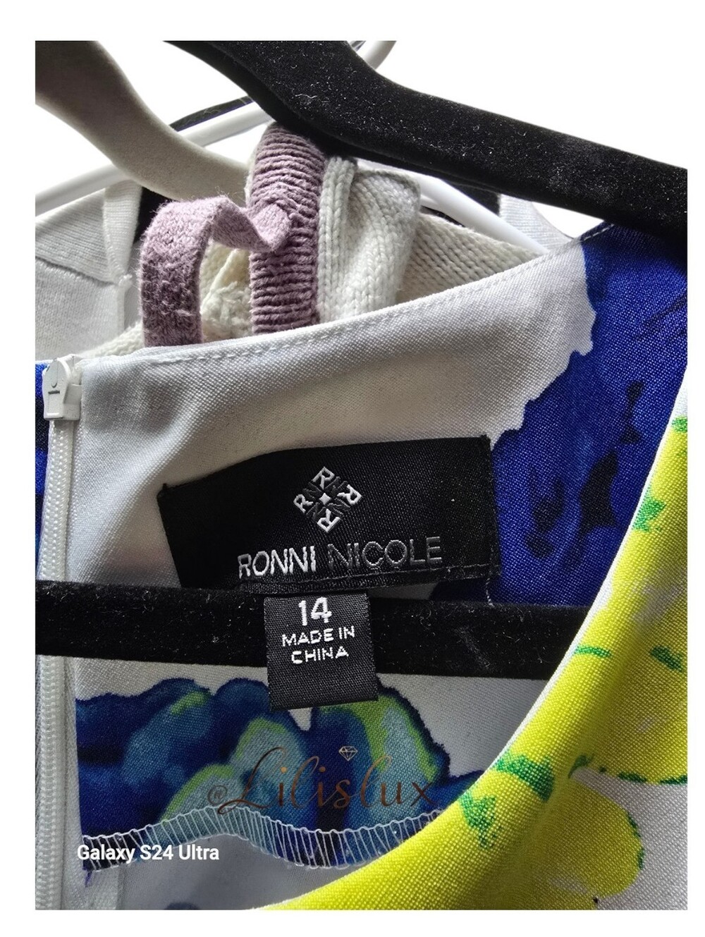 RONNI NICOLE Size 14 Blue Green White Sleeveless Sheath Dress EUC - Picture 10 of 13